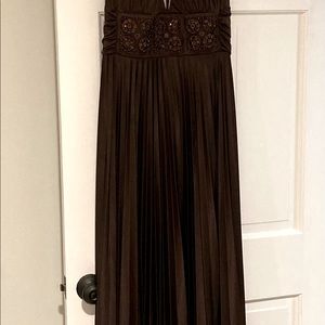 Betsy & Adam bronze formal gown
